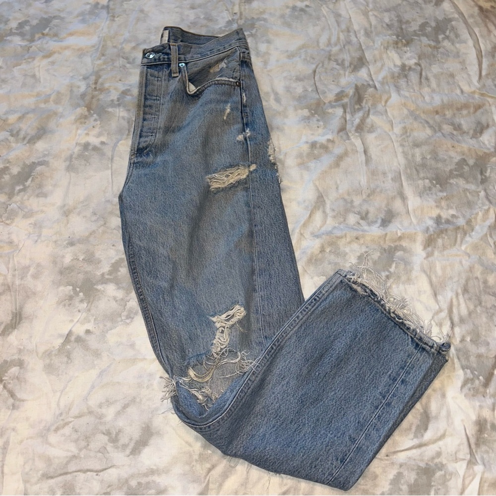 Agolde 90’s Mid-Rise Loose Fit Distressed Jeans